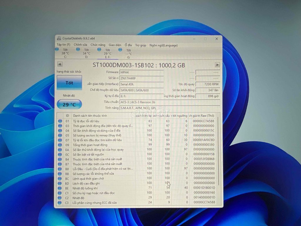 Ổ cứng HDD Seagate 1TB 7200 RPM SATA. Mua bán Linh kiện (RAM, Card...) tại Quận 12 Tp Hồ Chí Minh được đăng bởi lục lạc hình 1