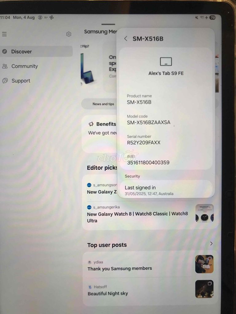 samsung tab s9 fe 5g 128Gb like new. Mua bán Máy tính bảng tại Quận Bình Thạnh Tp Hồ Chí Minh được đăng bởi trần hình 5