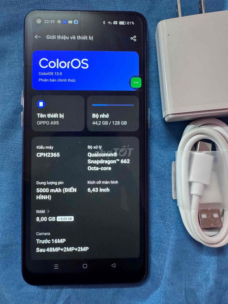 OPPO A95 128GB Đen. Mua bán Điện thoại tại Huyện Đức Hòa Long An được đăng bởi loa keo gia re hình 1