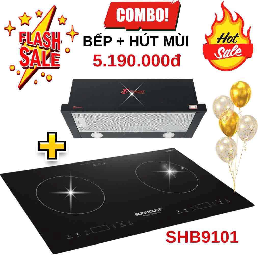 Combo bếp từ Sunhouse SHB9101 và hút mùi fulco. Mua bán Bếp, lò, đồ điện nhà bếp tại Quận Hà Đông Hà Nội được đăng bởi Điện Máy Anh Kỳ hình 1