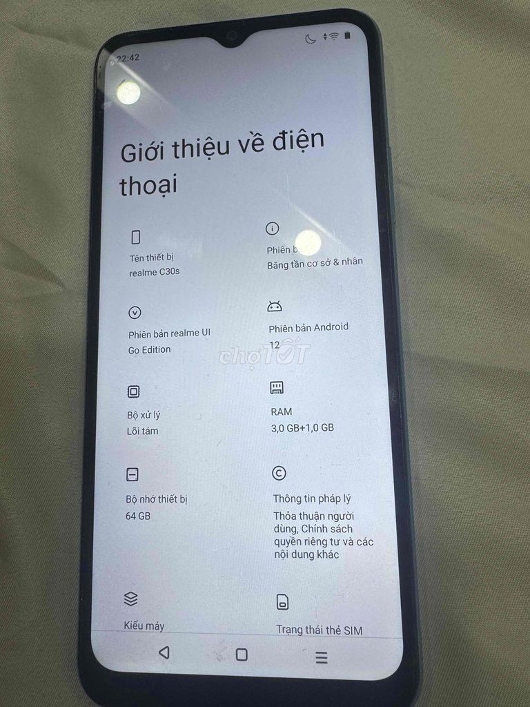 Bán 3 con giá lợn chết - Realme C30s 64GB Xanh 97%. Mua bán Điện thoại tại Quận 3 Tp Hồ Chí Minh được đăng bởi A sin hình 1