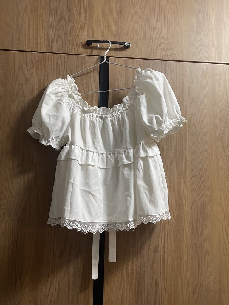 Áo babydoll nữ trễ vai Trắng. Mua bán Quần áo tại Quận 7 Tp Hồ Chí Minh được đăng bởi sasasa hình 1