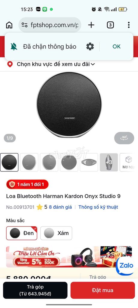 Loa Harman Kardon Onyx Studio 9. Mua bán Tivi, Âm thanh tại Thành phố Quảng Ngãi Quảng Ngãi được đăng bởi Mai Thành Huy hình 1