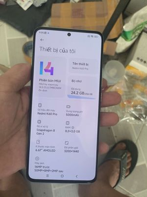 Xiaomi K60 pro 5G 8-256 chíp 8 gen 2 Cày game ngon