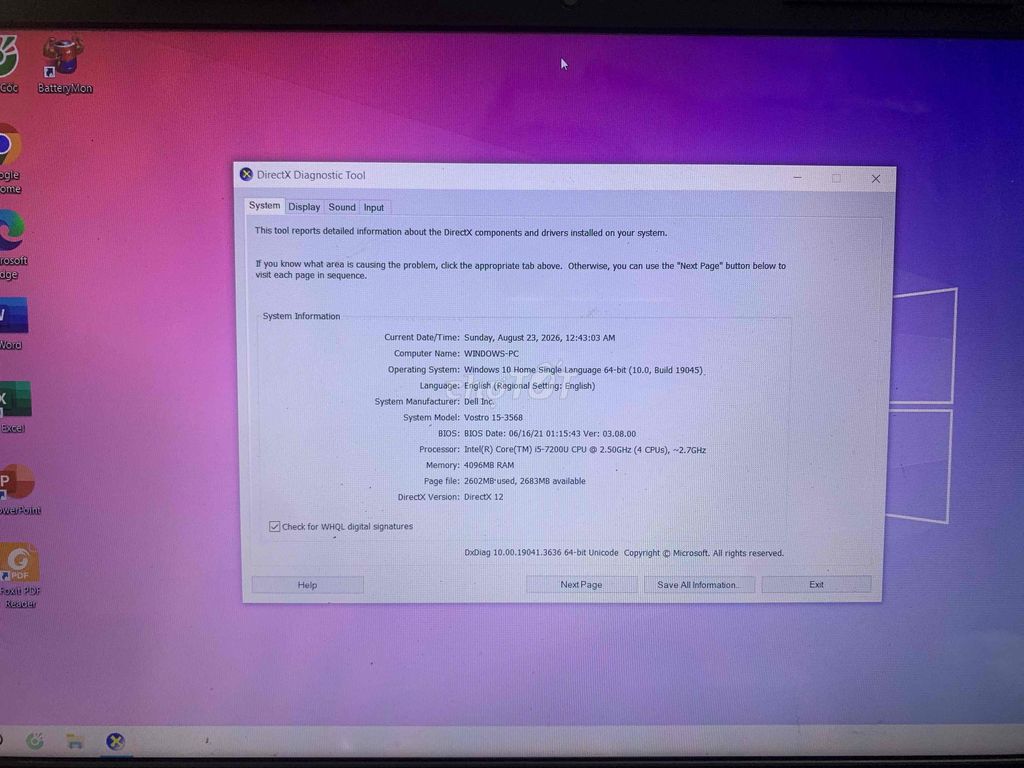 Dell Vostro 15-3568 i5-7200U 15.6 inch 4GB/120GB. Mua bán Laptop tại Quận Thanh Xuân Hà Nội được đăng bởi Nguyễn Anh Tuấn hình 1