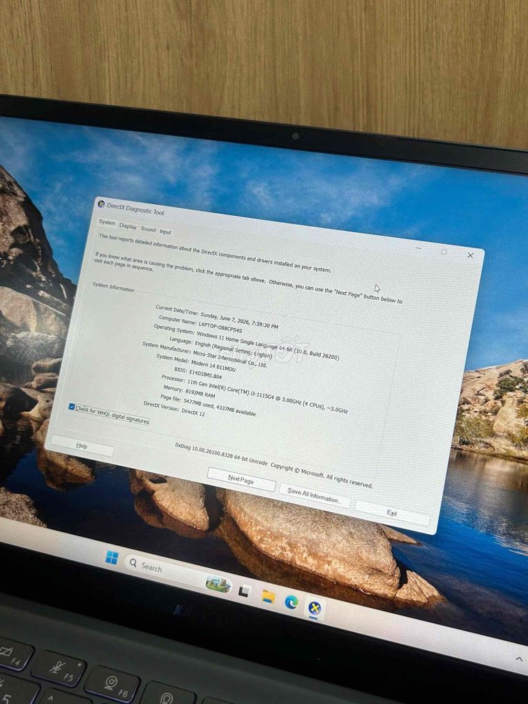 MSI Modern 15 B11MOU i3-1115G4 8GB/512GB. Mua bán Laptop tại Quận Bình Thạnh Tp Hồ Chí Minh được đăng bởi Cầm Đồ Đại Tín hình 1