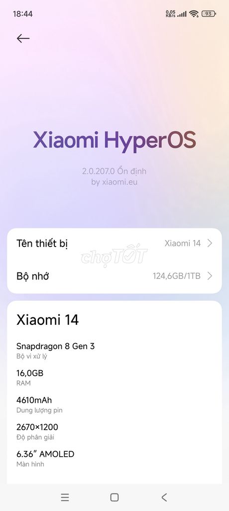 Xiaomi 14 16GB/1TB Đen. Mua bán Điện thoại tại Huyện Lục Ngạn Bắc Giang được đăng bởi Linh Lâm hình 1