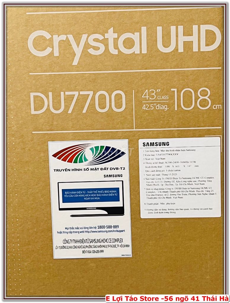 Tivi Samsung 43DU7700 Mới 100%. Mua bán Tivi, Âm thanh tại Quận Đống Đa Hà Nội được đăng bởi Nguyễn Tiến Lợi hình 1