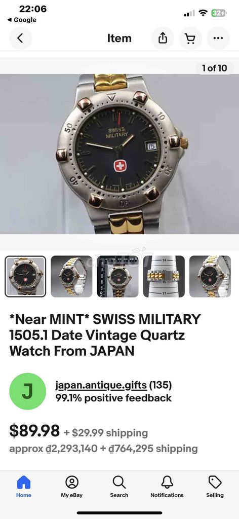 Đồng hồ Swiss Military máy pin Thuỵ sĩ niềng xoay