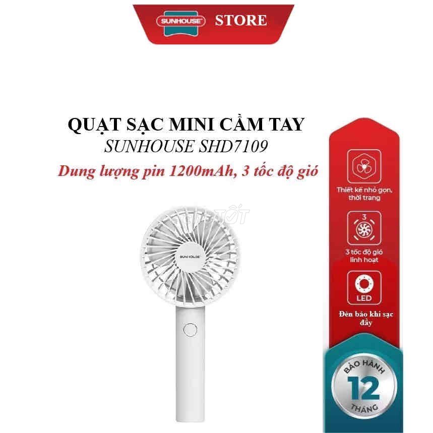 Quạt tích điện mini SUNHOUSE SHD7109. Mua bán Quạt tại Huyện Xuyên Mộc Bà Rịa - Vũng Tàu được đăng bởi Trâm hình 1