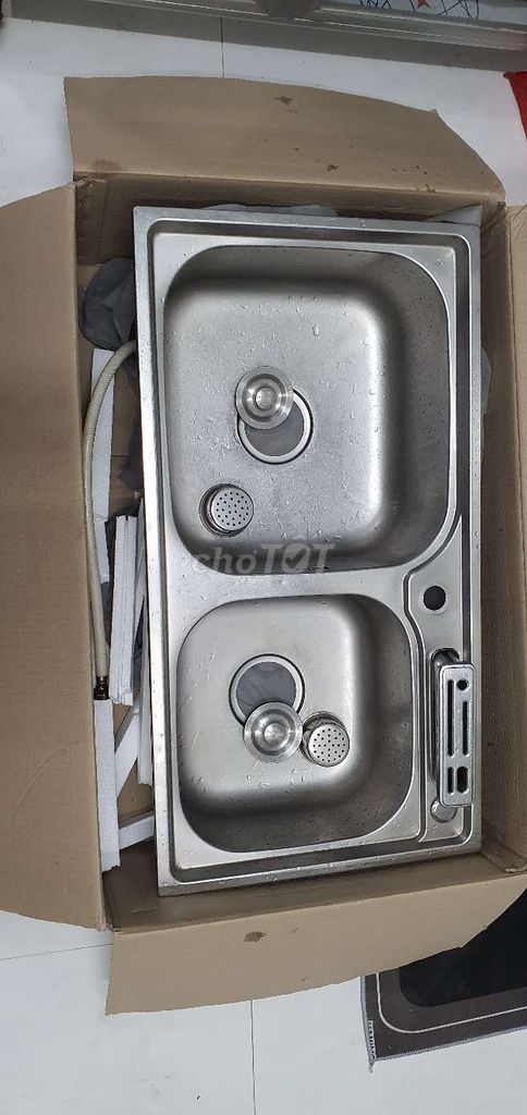 Chậu rửa bát Inox 304 2 hố 80x50 cm. Mua bán Thiết bị vệ sinh, nhà tắm tại Quận Ninh Kiều Cần Thơ được đăng bởi Nguyễn ngọc xuân vinh hình 1