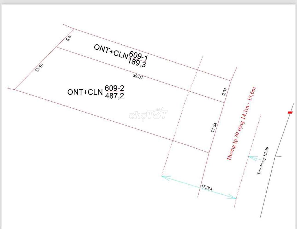 Mặt tiền Hương Lộ 39 Suối Tiên Diên Khánh - đường nhựa - sổ hồng