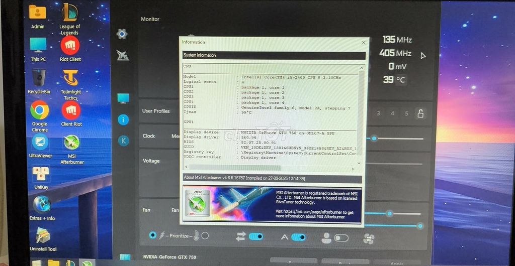 Máy tính để bàn i5-2400 8GB/GTX 750. Mua bán Máy tính để bàn tại Huyện Điện Biên Điện Biên được đăng bởi lò văn phương hình 1