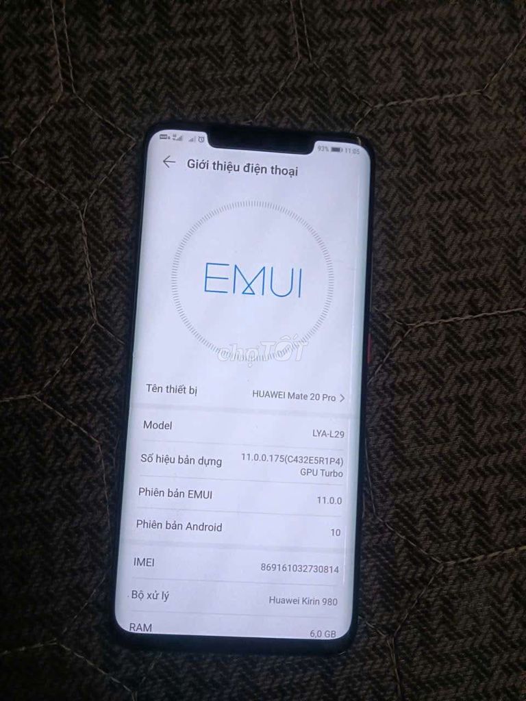 Huawei Mate 20 Pro 128GB Đen. Mua bán Điện thoại tại Huyện Vũng Liêm Vĩnh Long được đăng bởi trí  hình 1