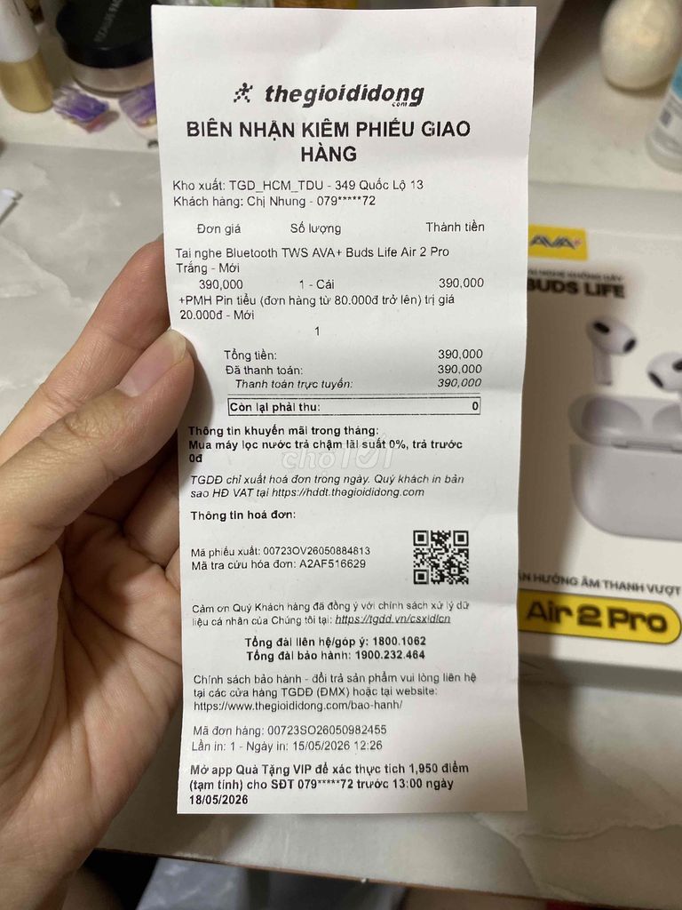 Tai nghe AVA+ Buds Life Air 2 Pro Trắng. Mua bán Tivi, Âm thanh tại Thành phố Thủ Đức Tp Hồ Chí Minh được đăng bởi Đỗ Tuyết Nhung hình 1