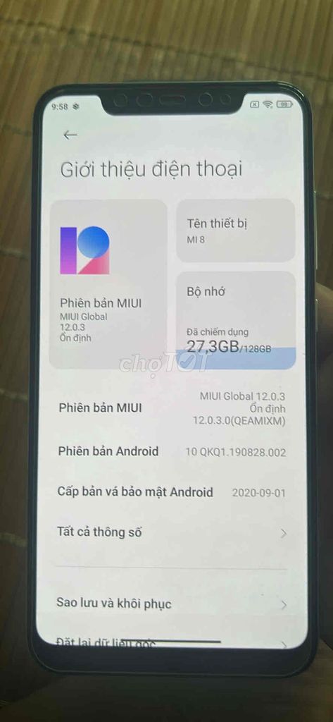 Xiaomi Mi 8 128GB Trắng. Mua bán Điện thoại tại Huyện Thăng Bình Quảng Nam được đăng bởi Ndtruong hình 1