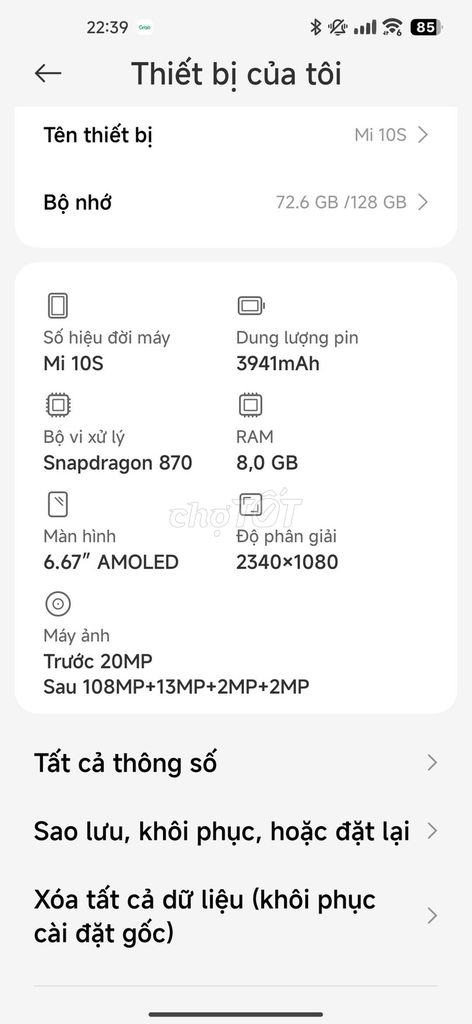 Xiaomi Mi 10S 8GB/128GB Snapdragon 870. Mua bán Điện thoại tại Thành phố Buôn Ma Thuột Đắk Lắk được đăng bởi Hoàng Hiệp hình 1