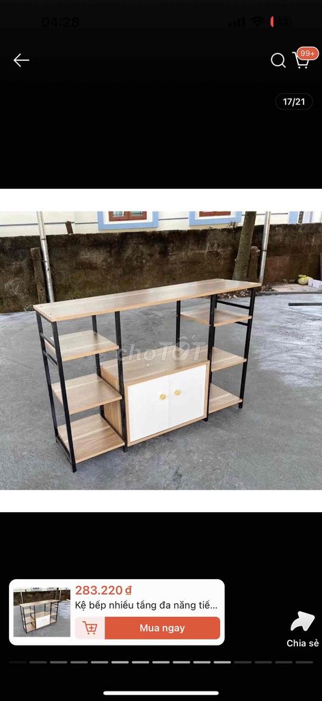 Kệ gỗ đa năng Gỗ Kim loại Nâu Trắng. Mua bán Tủ, kệ gia đình tại Quận Tân Phú Tp Hồ Chí Minh được đăng bởi Thảo Tây hình 1