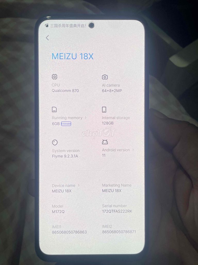 Meizu 18x 6/128. Mua bán Điện thoại tại Huyện Long Thành Đồng Nai được đăng bởi Quốc hình 1