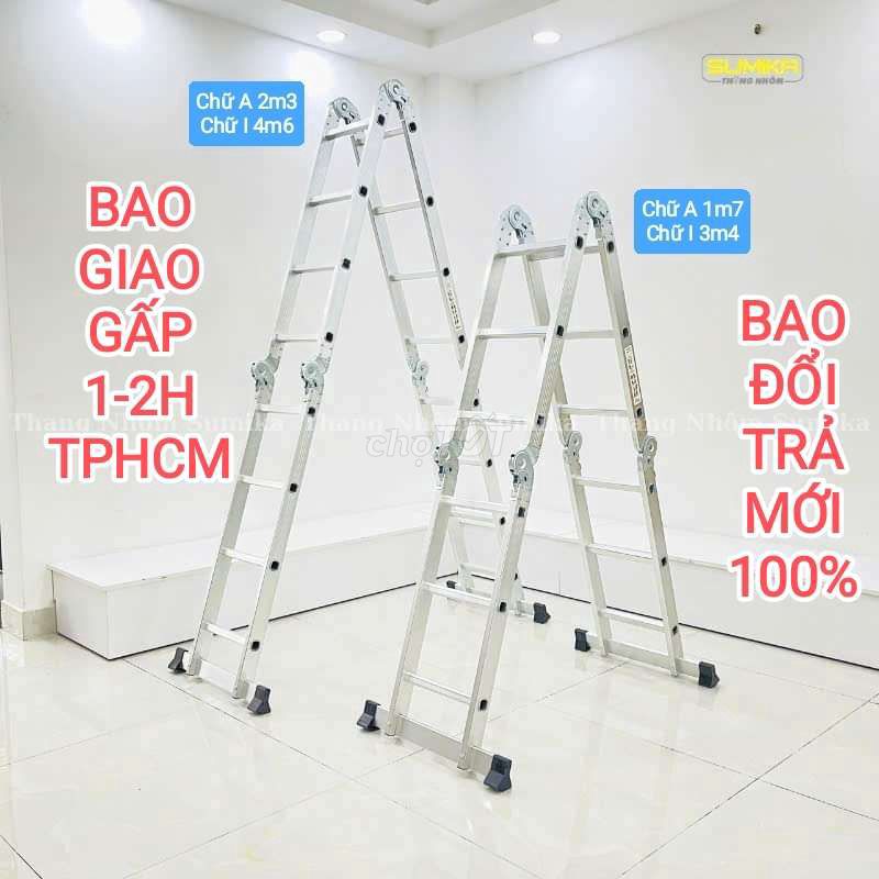 Thang xếp 4 đoạn chữ A cao 1m7 2m3 Sumika cao cấp