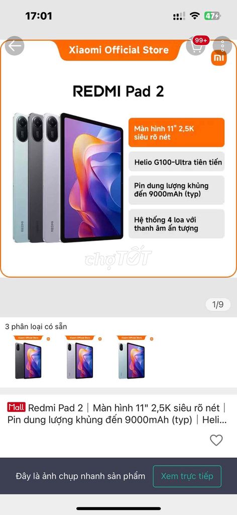 Xiaomi Redmi Pad 2 11 inch. Mua bán Máy tính bảng tại Quận Liên Chiểu Đà Nẵng được đăng bởi Tên chưa cung cấp hình 1