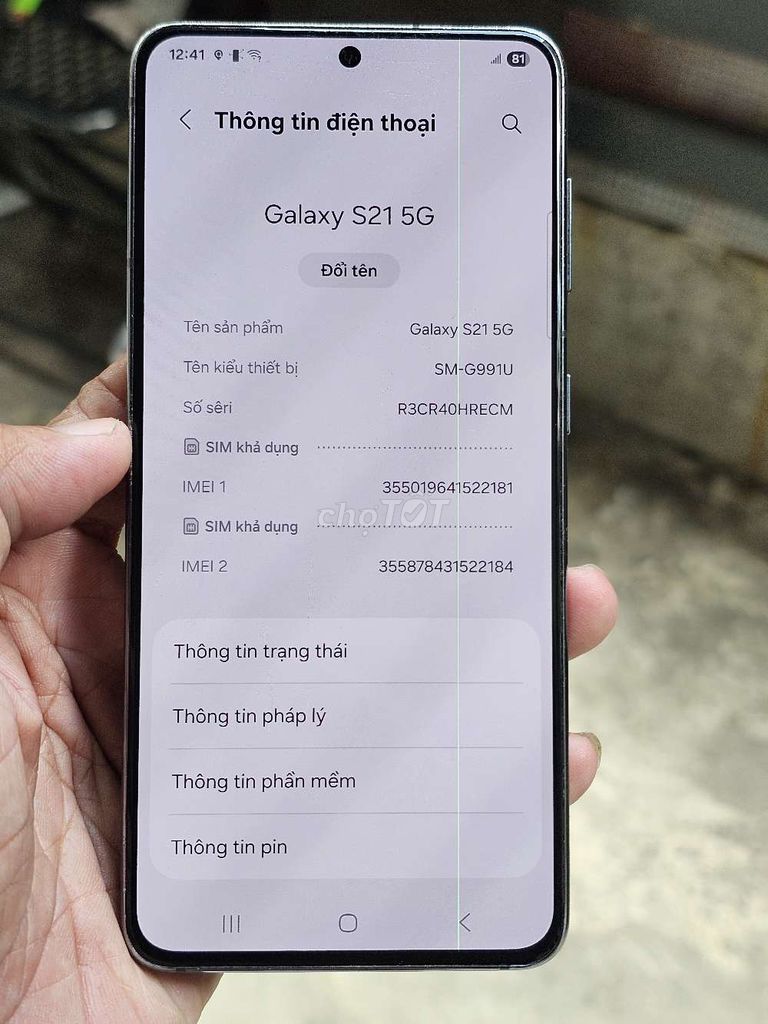 Galaxy S21 5G 128GB VN zin toàn bộ giá rẻ . Mua bán Điện thoại tại Quận 8 Tp Hồ Chí Minh được đăng bởi Thiên Hòa mobile  hình 1