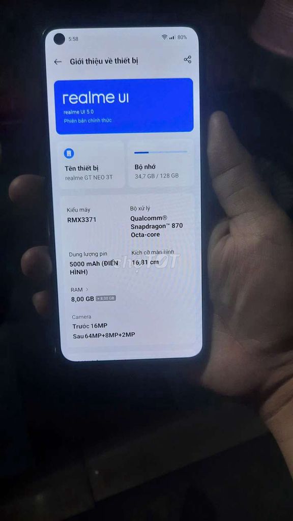 Realme GT Neo 3T 8/128GB gl. Mua bán Điện thoại tại Thành phố Sa Đéc Đồng Tháp được đăng bởi Ngô Hoàng Long hình 1