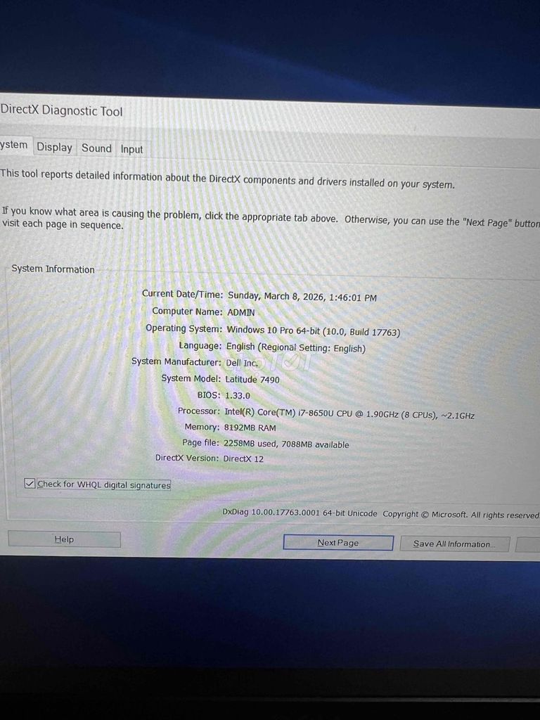 Dell Latitude 7490 i7 8650U 8GB/256GB. Mua bán Laptop tại Thành phố Biên Hòa Đồng Nai được đăng bởi hieu nguyen hình 1