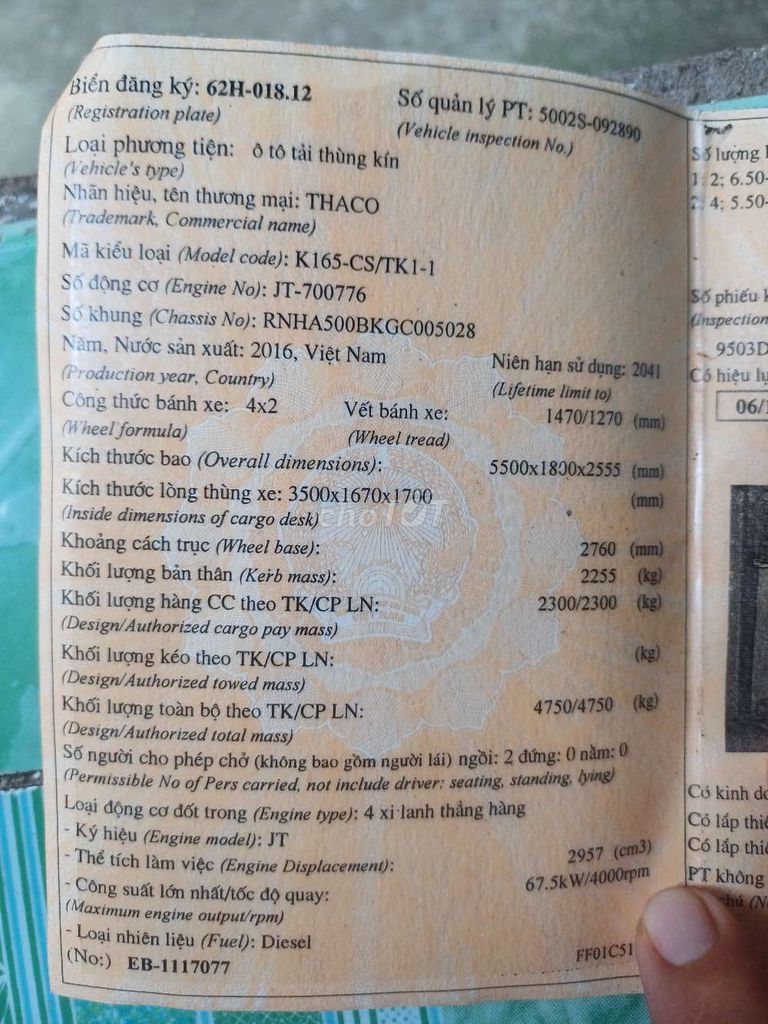 Cân bán 1 chiec kia doi 2016. Mua bán Xe tải, xe ben tại Thành phố Vị Thanh Hậu Giang được đăng bởi Ngo Tuan hình 4
