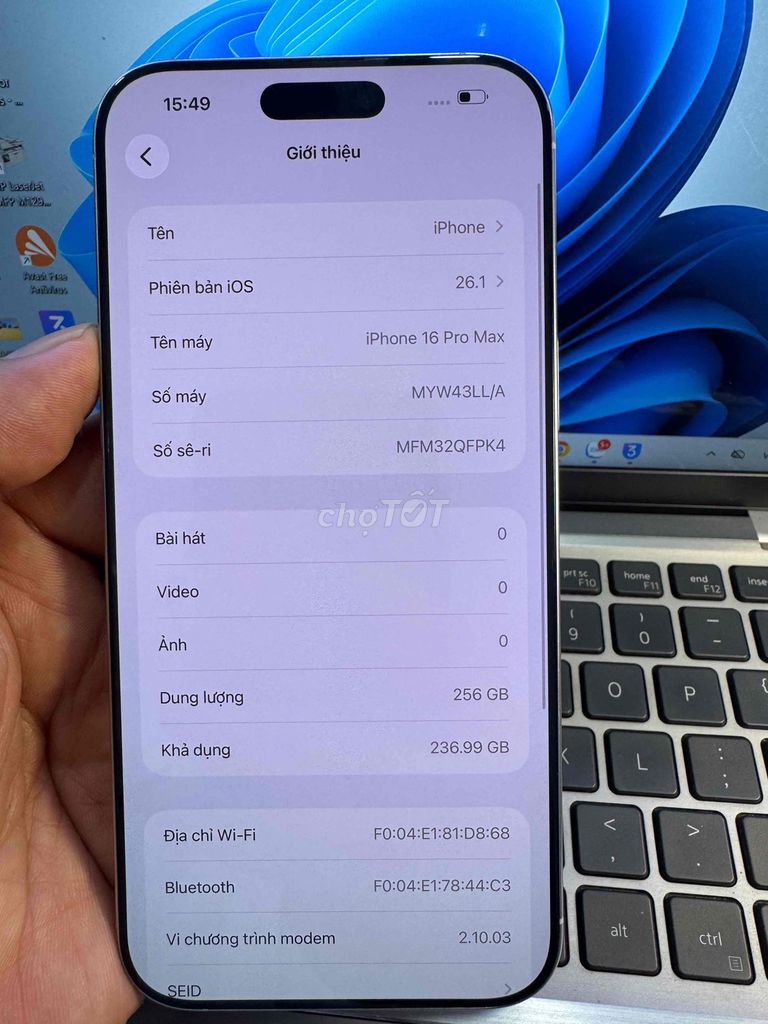 iPhone 16 Pro Max 256GB Trắng. Mua bán Điện thoại tại Quận 6 Tp Hồ Chí Minh được đăng bởi QUỐC THIÊN BÁN GÓP 0 ĐỒNG  hình 1