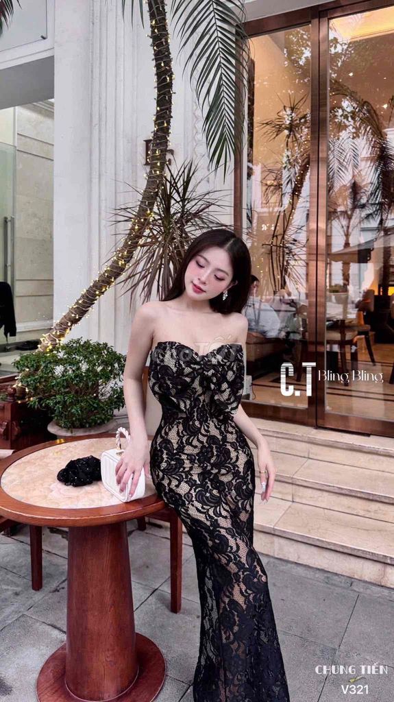Đầm dạ hội nữ ren đen. Mua bán Quần áo tại Quận Sơn Trà Đà Nẵng được đăng bởi Tuyen Nguyen hình 1