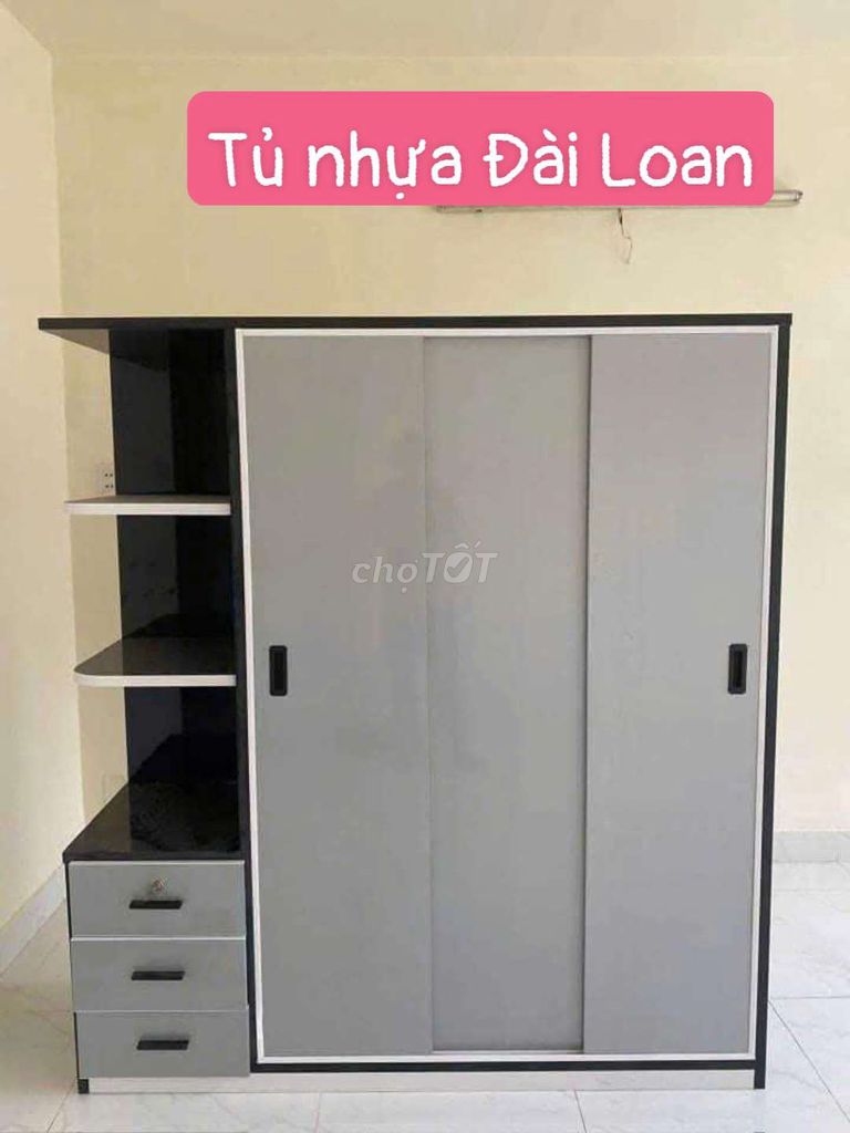 Tủ nhựa Đài Loan cánh lùa kt 1m8*1m6 #đủ màu