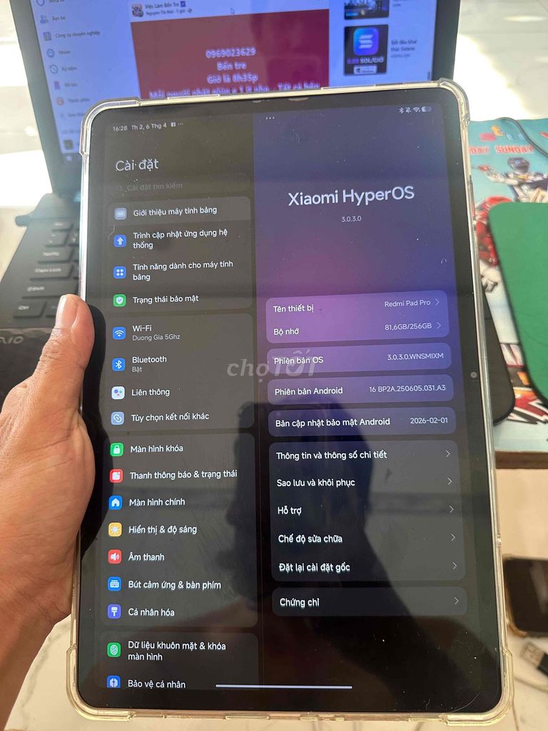 Xiaomi Pad Pro 256GB Xám. Mua bán Máy tính bảng tại Thành phố Mỹ Tho Tiền Giang được đăng bởi Dương Quang Vĩnh hình 1