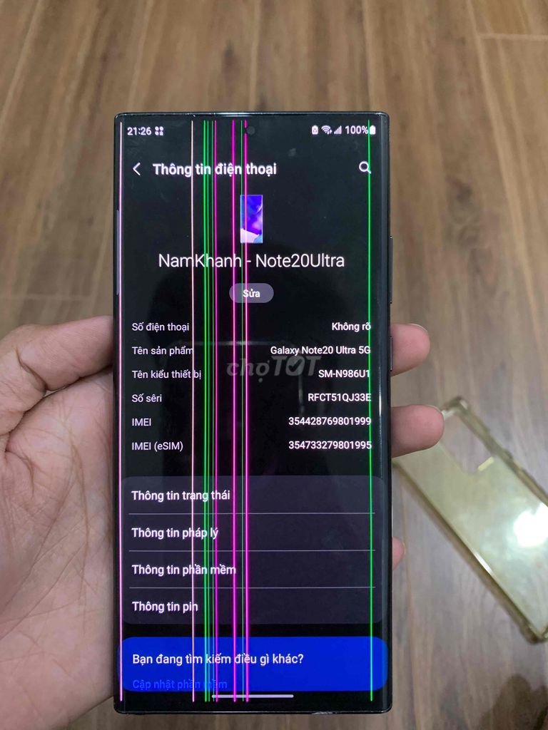 Samsung Note 20 Ultra. Mua bán Điện thoại tại Huyện Bình Chánh Tp Hồ Chí Minh được đăng bởi Nam Khánh Lê hình 1