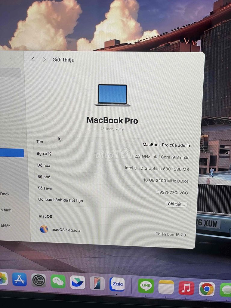 Apple Macbook Pro i9 15 inch 16GB/512GB. Mua bán Laptop tại Quận Thanh Khê Đà Nẵng được đăng bởi Trần Phong hình 1