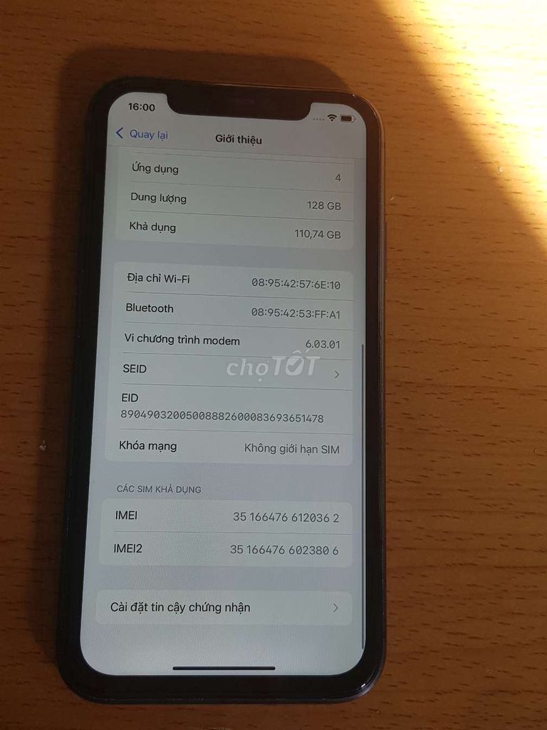 Iphone 11vn lỗi camera trước và khuôn mặt zin