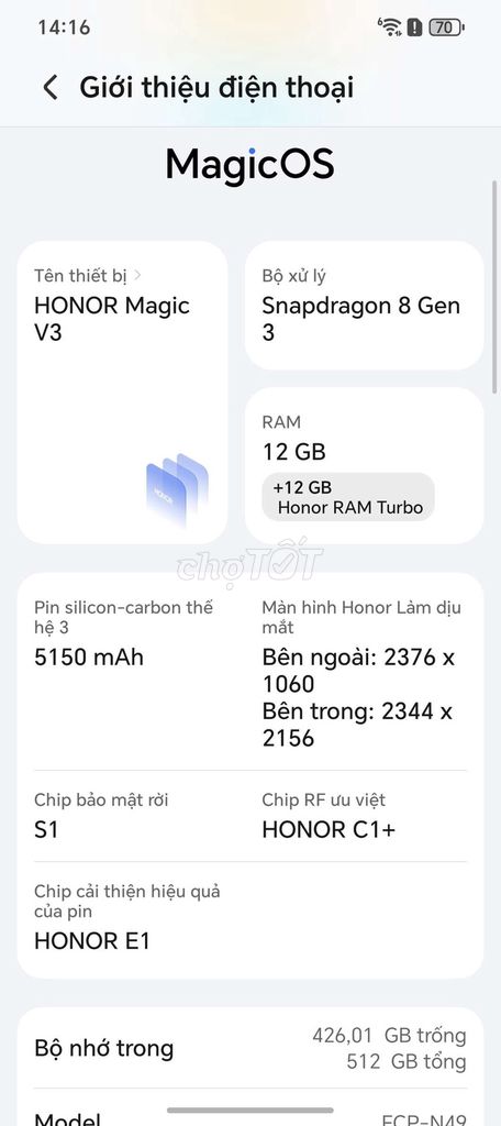 HONOR MAGIC V3 ĐỎ  HOÀNG HÔN. Mua bán Điện thoại tại Quận Hoàng Mai Hà Nội được đăng bởi Hữu Phước hình 1