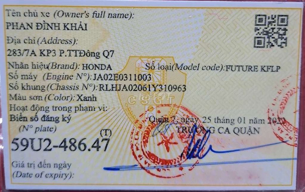 Bán xe honda Future 1 máy zin ngoại hình đẹp. Mua bán Xe máy tại Quận 3 Tp Hồ Chí Minh được đăng bởi A Khải  hình 6