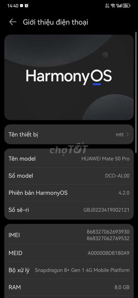 Huawei Mate 50 Pro. Mua bán Điện thoại tại Thành phố Qui Nhơn Bình Định được đăng bởi Mai Trung hình 1