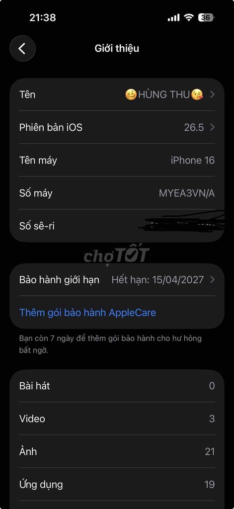 iPhone 16 128GB Hồng VN/A. Mua bán Điện thoại tại Huyện Chương Mỹ Hà Nội được đăng bởi mi hình 1