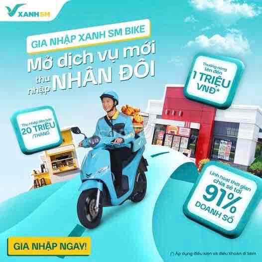 Tuyển 100 Tài Xế Xe Máy Điện - 20 triệu/tháng - Q9. Việc làm tại Thành phố Thủ Đức Tp Hồ Chí Minh được đăng bởi Công Ty Cổ Phần Di Chuyển Xanh và Thông Minh GSM hình 2