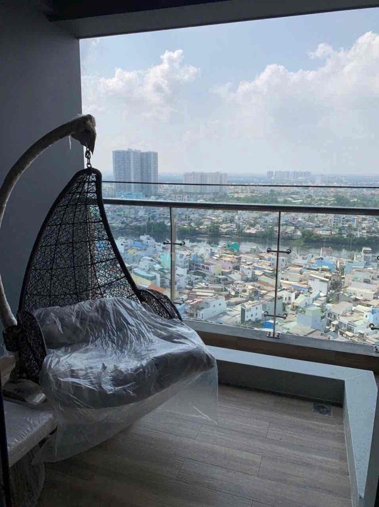 Угловая квартира в аренду, 2 спальни, 2 туалета, мини-сад, квартира D-Aqua Ben Binh Dong Q8