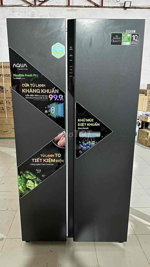 Tủ lạnh Aqua Inverter 541 lít Side By Side AQR-S54
