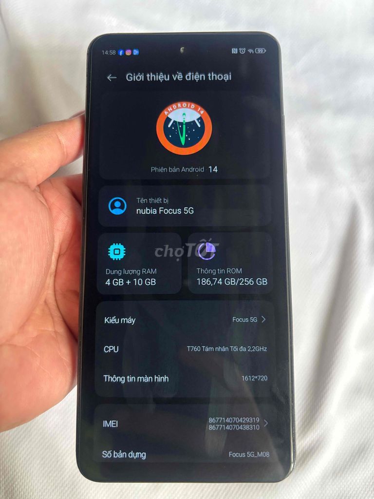 Nubia ZTE Focus 5G 256GB Đen. Mua bán Điện thoại tại Quận 8 Tp Hồ Chí Minh được đăng bởi Bảo hình 1