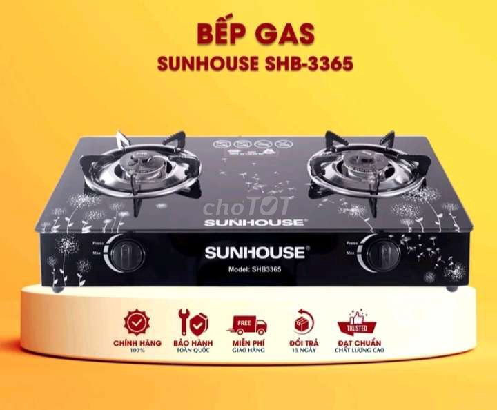 Bếp gas Sunhouse SHB-3365 mặt kính. Mua bán Bếp, lò, đồ điện nhà bếp tại Quận Cẩm Lệ Đà Nẵng được đăng bởi Điện máy Võ Hòa  hình 1