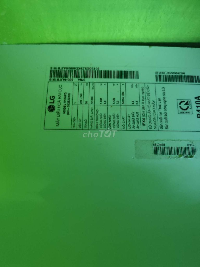 Dư đầu lạnh LG inverter