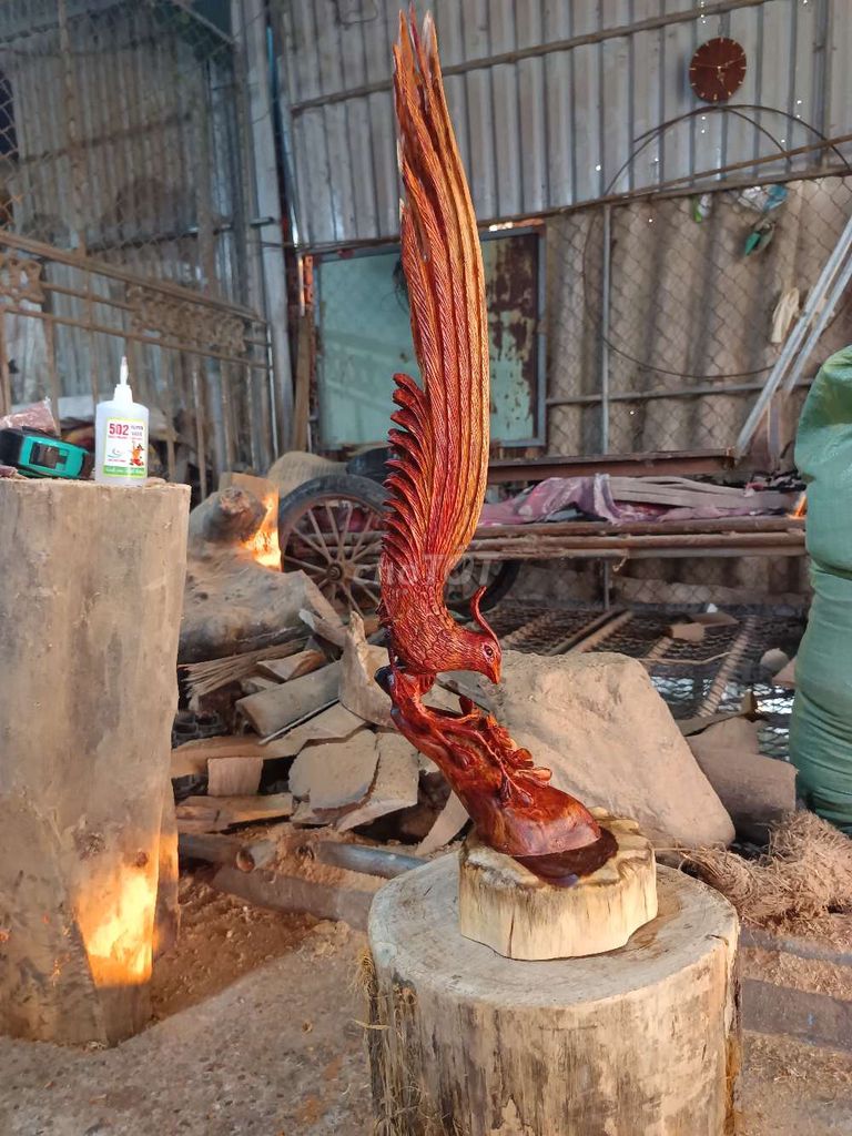 Tượng gỗ Chim trĩ hoa mai. Mua bán Đồ sưu tầm, đồ cổ tại Huyện Đông Hưng Thái Bình được đăng bởi vương hình 1