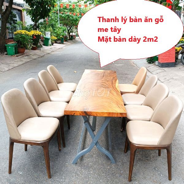 Bàn ăn gỗ me tây,bàn ăn gỗ me tây dày 5cm thanh lý. Mua bán Bàn ghế tại Thành phố Thủ Đức Tp Hồ Chí Minh được đăng bởi Thanh lý Nội thất giá sỉ hình 1