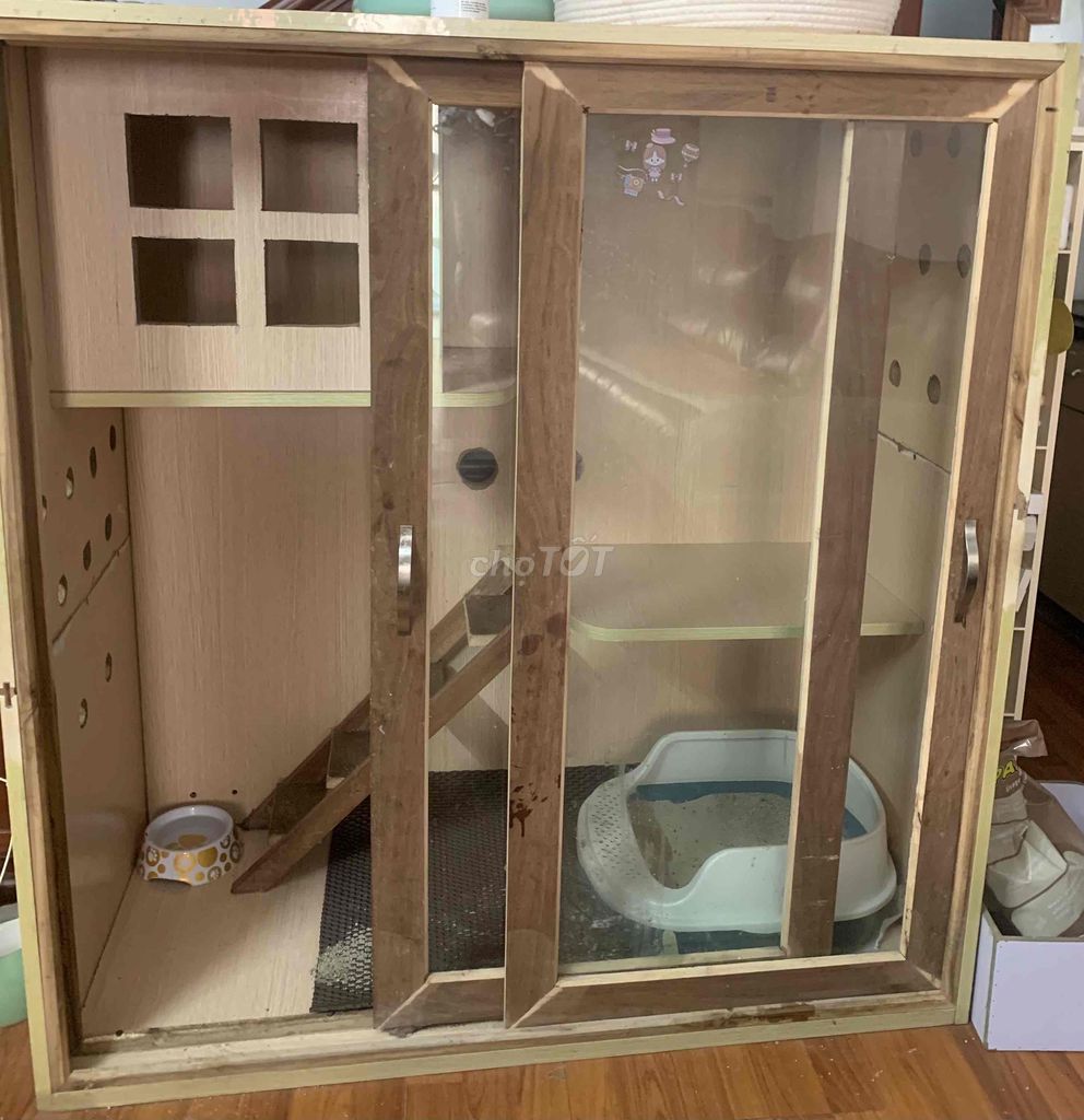 Chuồng mèo gỗ ép AC 116x57x125cm. Mua bán Phụ kiện, Thức ăn, Dịch vụ tại Quận Tây Hồ Hà Nội được đăng bởi LH hình 1