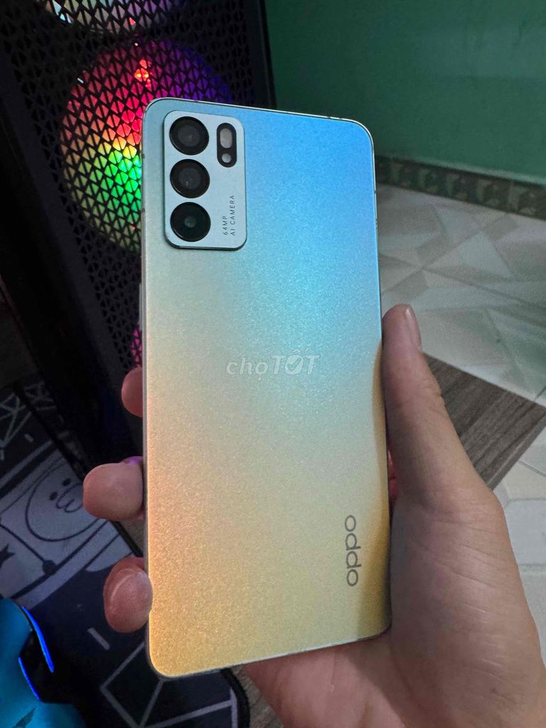 Oppo Reno6 5G 128GB Vàng xanh. Mua bán Điện thoại tại Quận Thanh Khê Đà Nẵng được đăng bởi FUKIE Điện thoại cũ giá rẻ đà nẵng hình 1